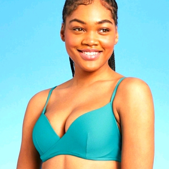 Shade & Shore Ocean BlueUnderwire Bikini top in Size 34C # - Picture 1 of 10